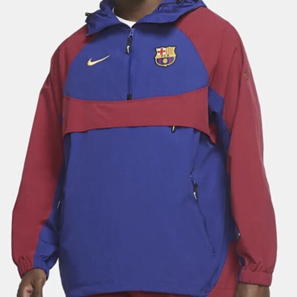 Nike FC Barcelona 2019/20 Packable Pullover Windbreaker Jacket Mens M CW2934-455 - Picture 10 of 11